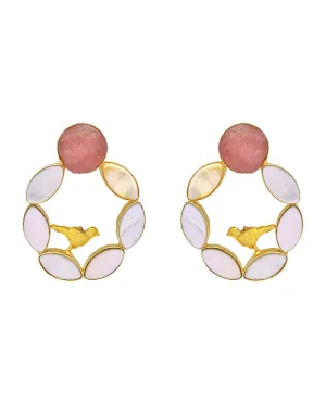 Pearl Cage Earrings (Quartz)