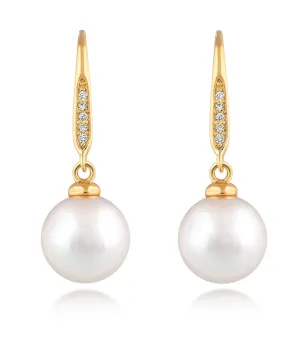 Pearl Drop Earrings Bella Gold Vermeil