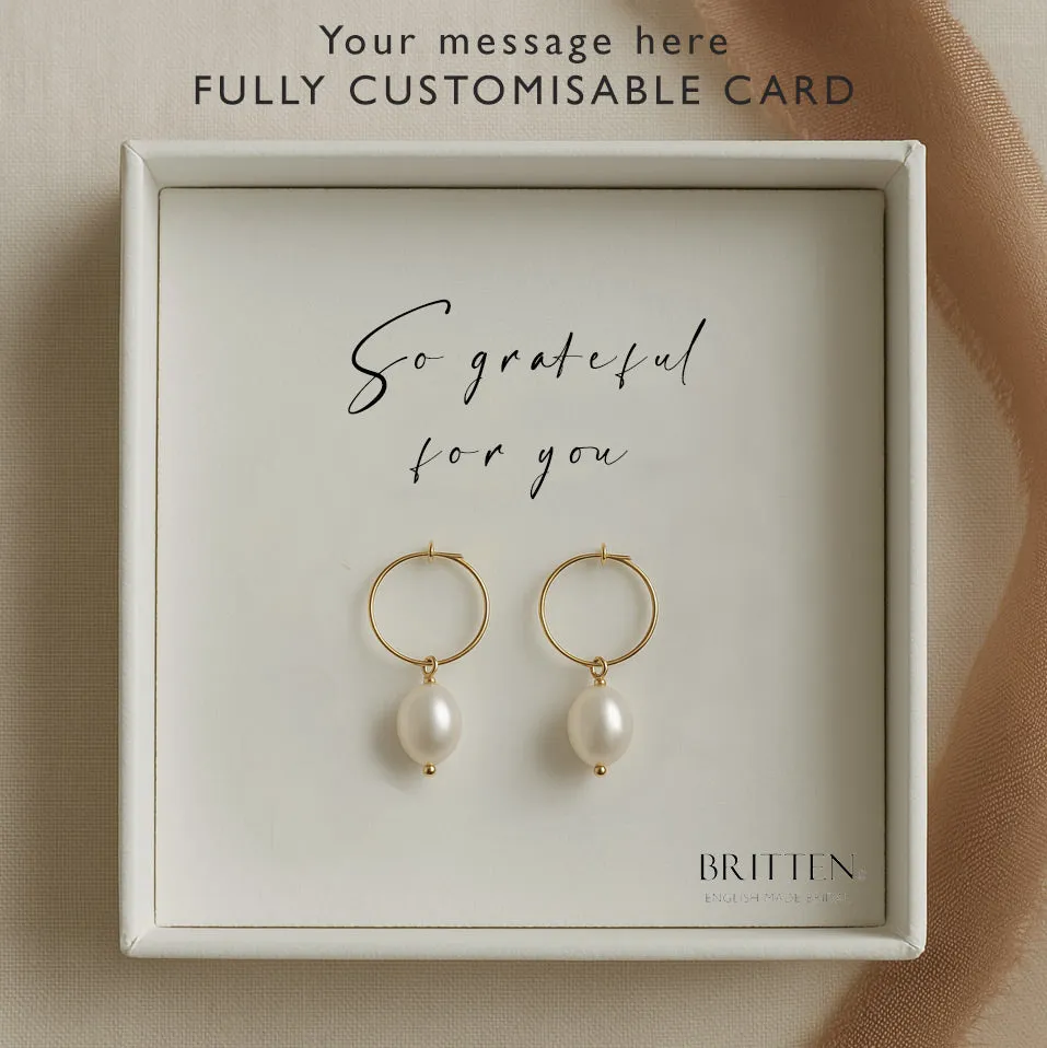 Pearl Hoop Bridal Earrings- Olivia