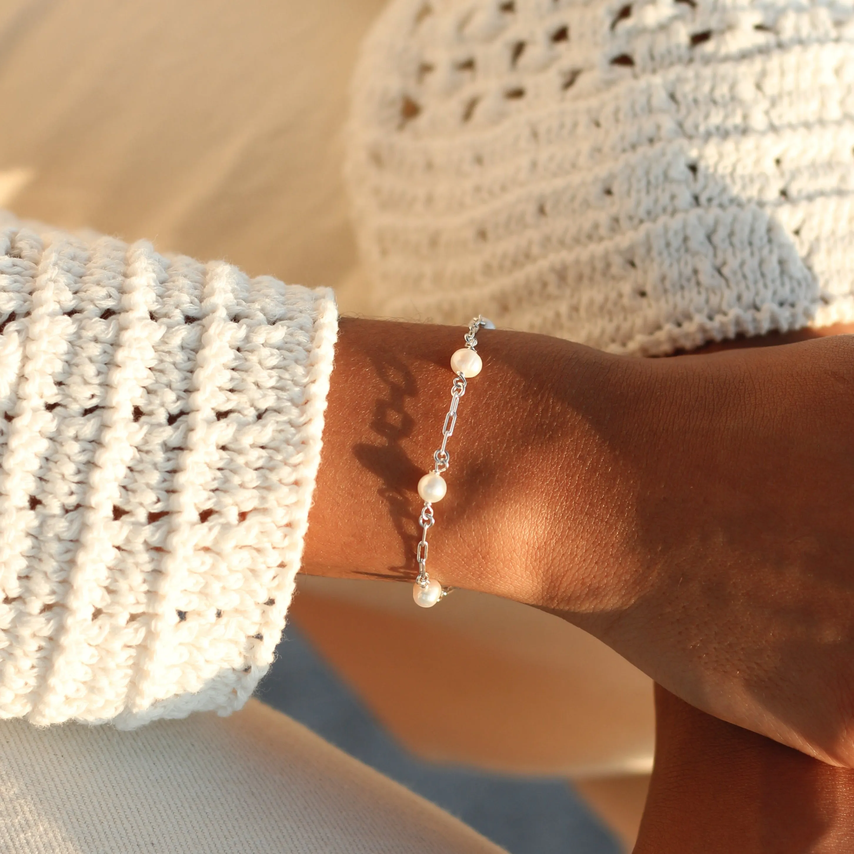 Pearl Link Chain Bracelet