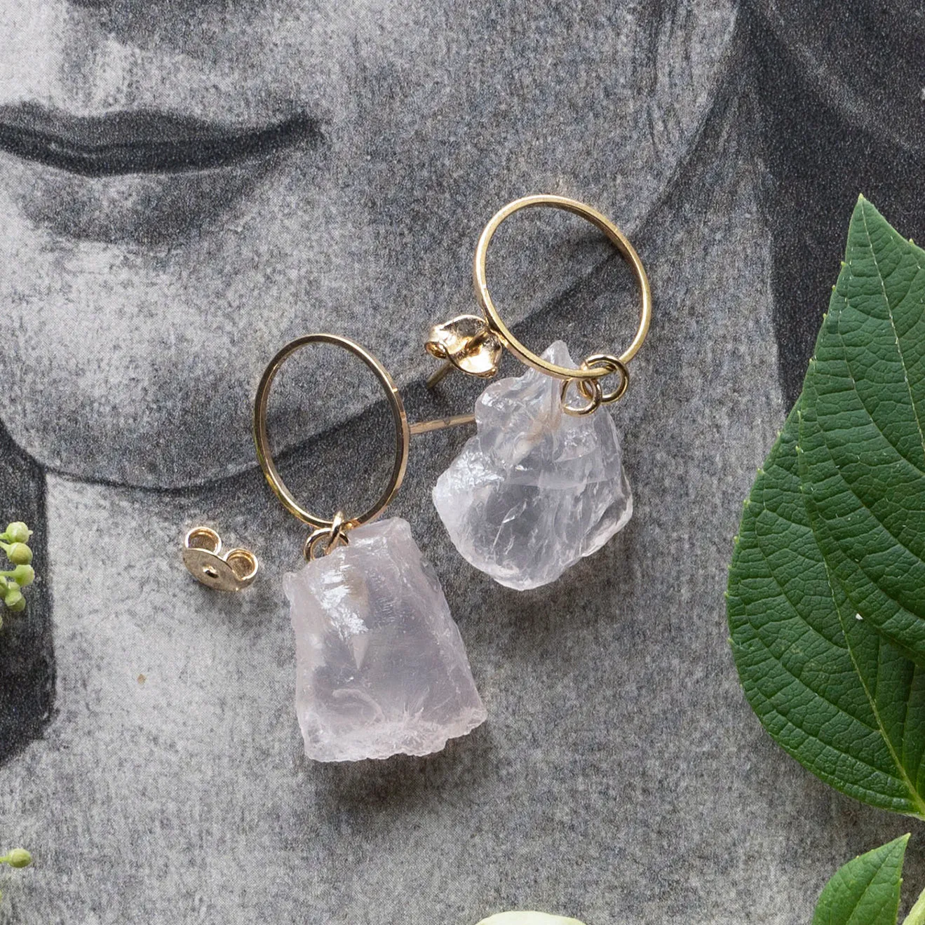 Petite Rose Quartz Earing