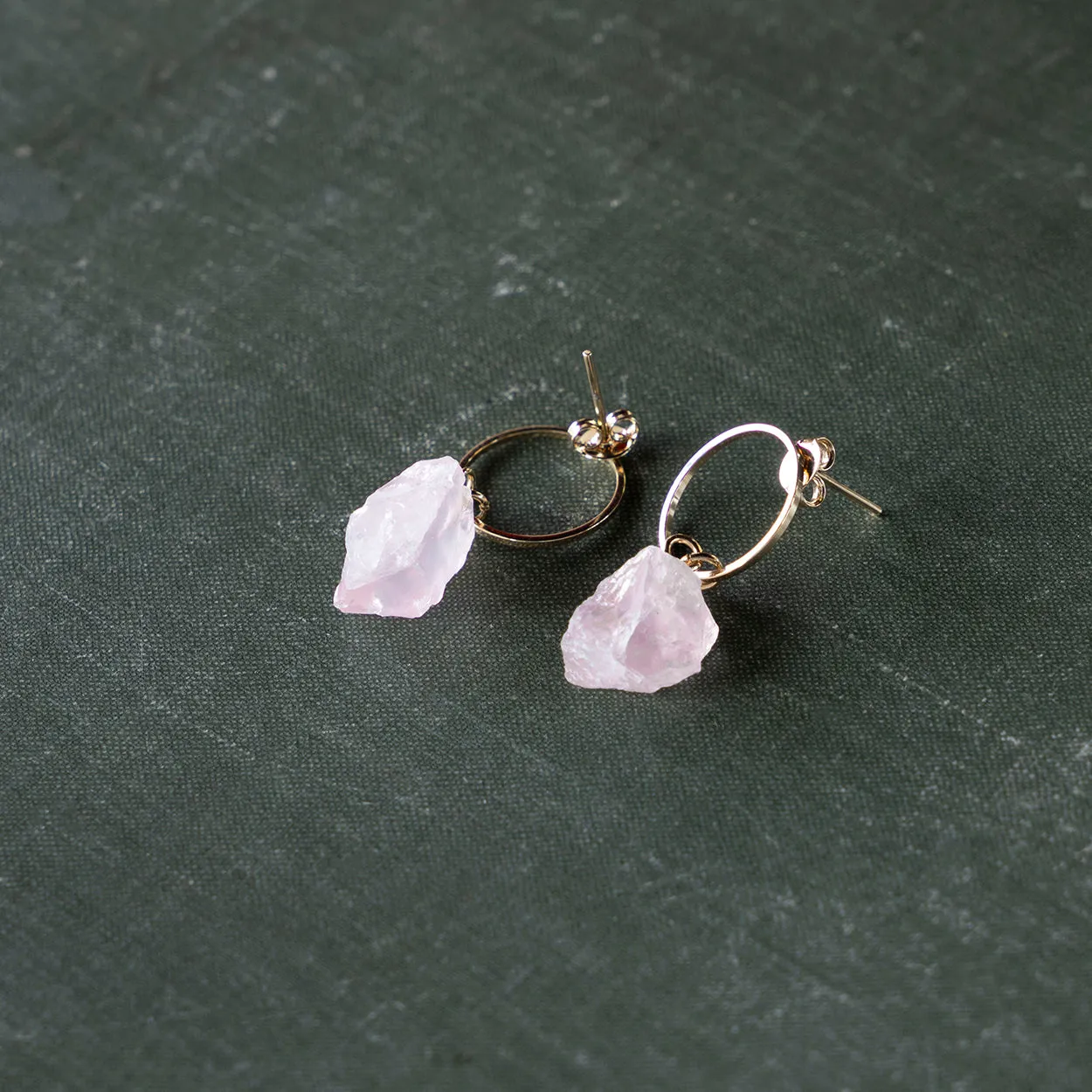 Petite Rose Quartz Earing