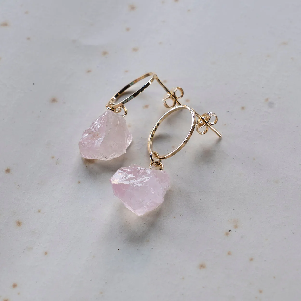 Petite Rose Quartz Earing