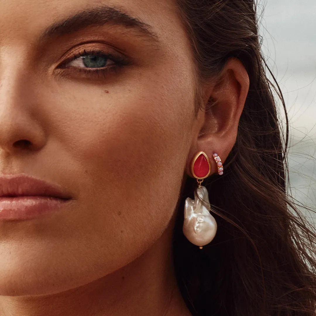 PINK AGATE BAROQUE DROPS
