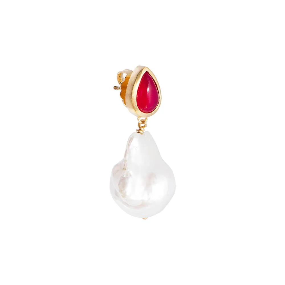PINK AGATE BAROQUE DROPS