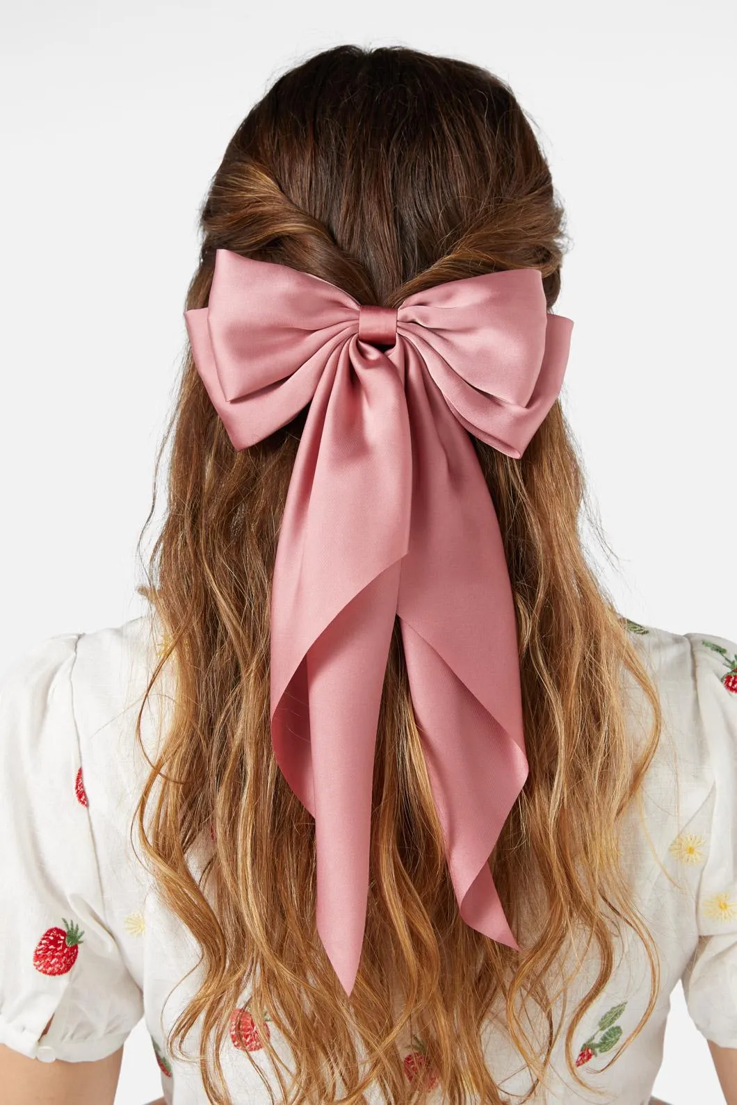 Pink Barrette Bow Clip