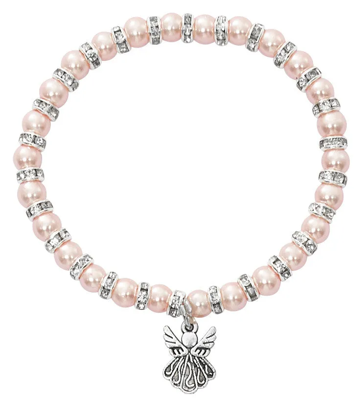 PINK PEARL BABY STRETCH BRACELET-B1016C