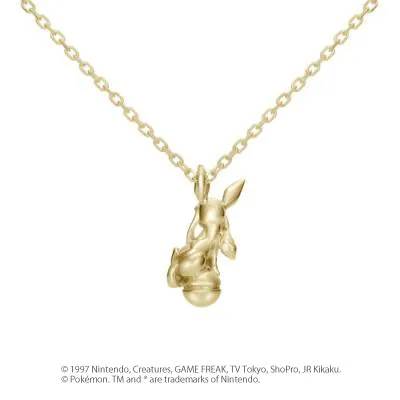 [Pokémon]Glaceon & Pokéball necklace K18yellow gold