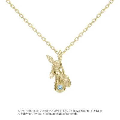 [Pokémon]Glaceon & Pokéball necklace K18yellow gold