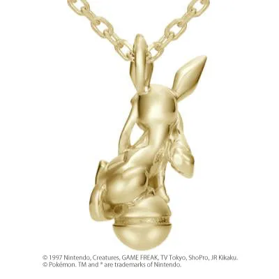 [Pokémon]Glaceon & Pokéball necklace K18yellow gold