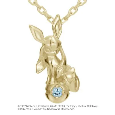[Pokémon]Glaceon & Pokéball necklace K18yellow gold