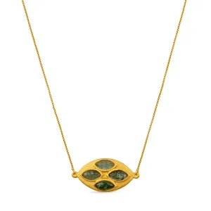 Primrose Necklace - Green Strawberry Quartz