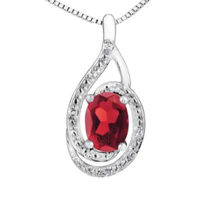 "GEMMA" GARNET & DIAMOND PENDANT