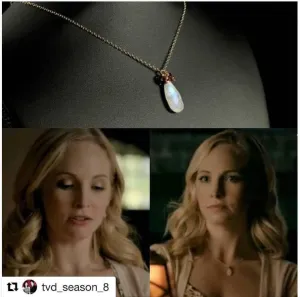 Rainbow Moonstone and Garnet Cluster Necklace - Worn by Candice Accola King