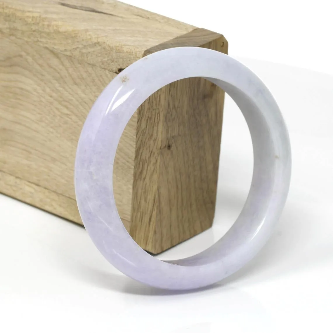 RealJade® Classic Bangle Genuine Burmese Lavender Jadeite Jade Bracelet Bangle ( 58.5 mm )#72