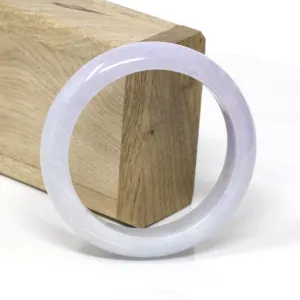 RealJade® Classic Bangle Genuine Burmese Lavender Jadeite Jade Bracelet Bangle ( 58.5 mm )#72