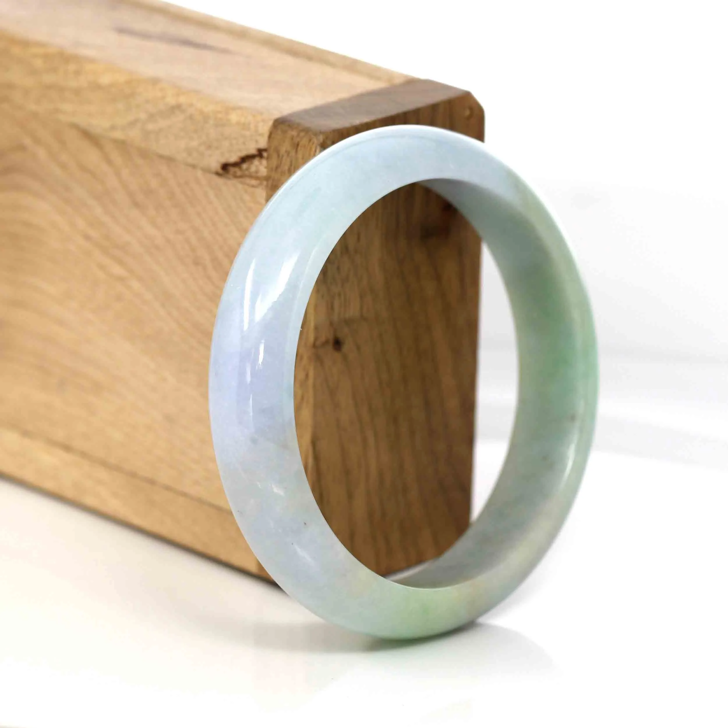 RealJade® Classic Lavender-Green Natural Burmese Jadeite Jade Bangle (54.91 mm ) #322
