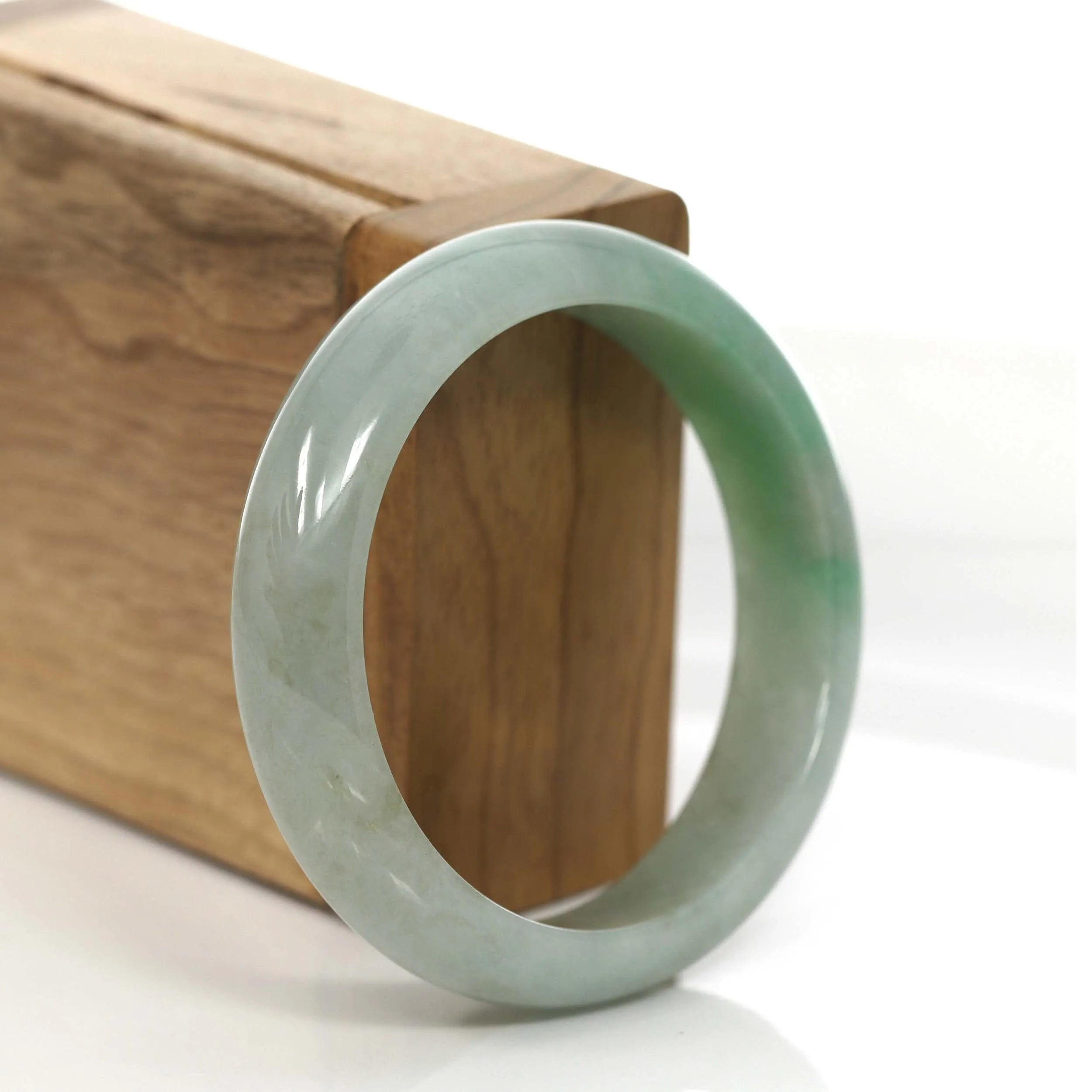 RealJade® Co. Classic Forest Green Natural Burmese Jadeite Jade Bangle (55.56 mm) #754