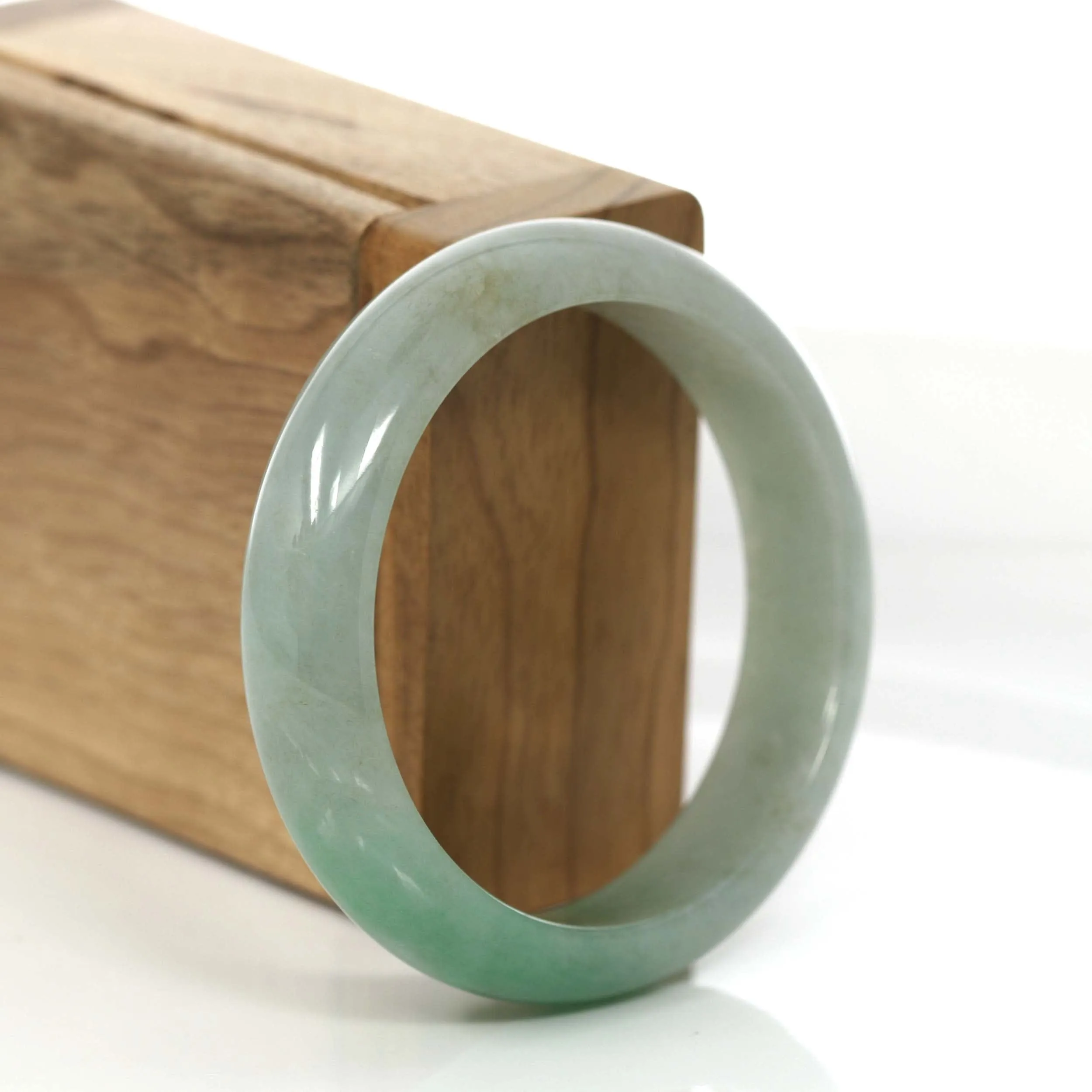 RealJade® Co. Classic Forest Green Natural Burmese Jadeite Jade Bangle (55.56 mm) #754