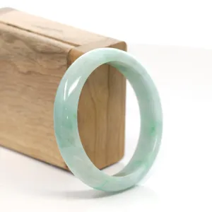 RealJade® Co. "Classic Bangle" Genuine Burmese Green Jadeite Jade Bangle Bracelet (58.6 mm) T165