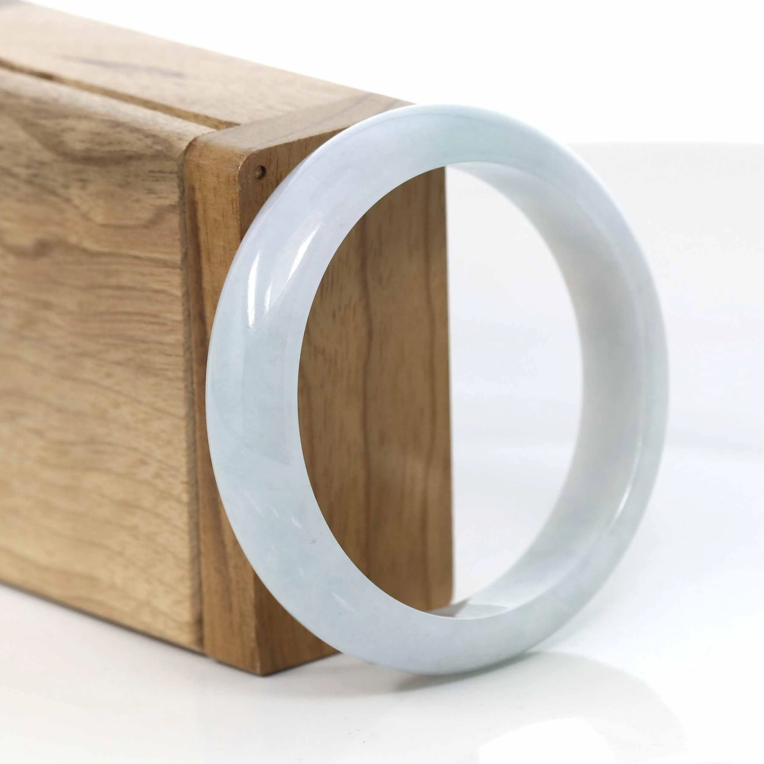 RealJade® Co. "Classic Bangle" Genuine Burmese Jadeite Jade Bangle Bracelet (55.51mm) #410