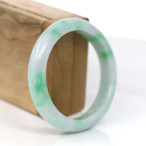RealJade® Co. "Classic Bangle" Genuine Jadeite Jade Lavender Green Bangle Bracelet (57mm) #379