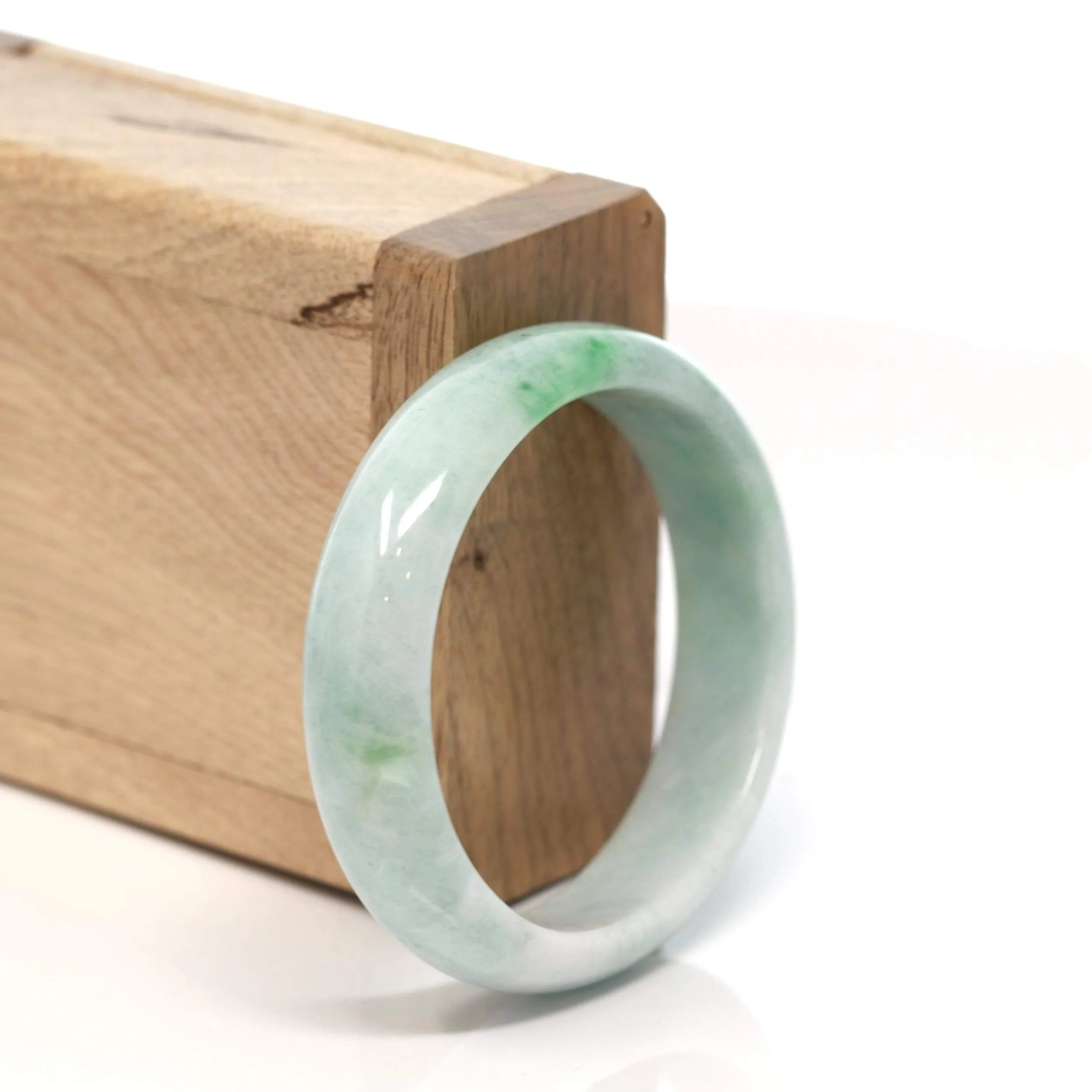 RealJade® "Classic Bangle" Genuine Burmese Green Jadeite Jade Bangle Bracelet (54.91 mm) #160