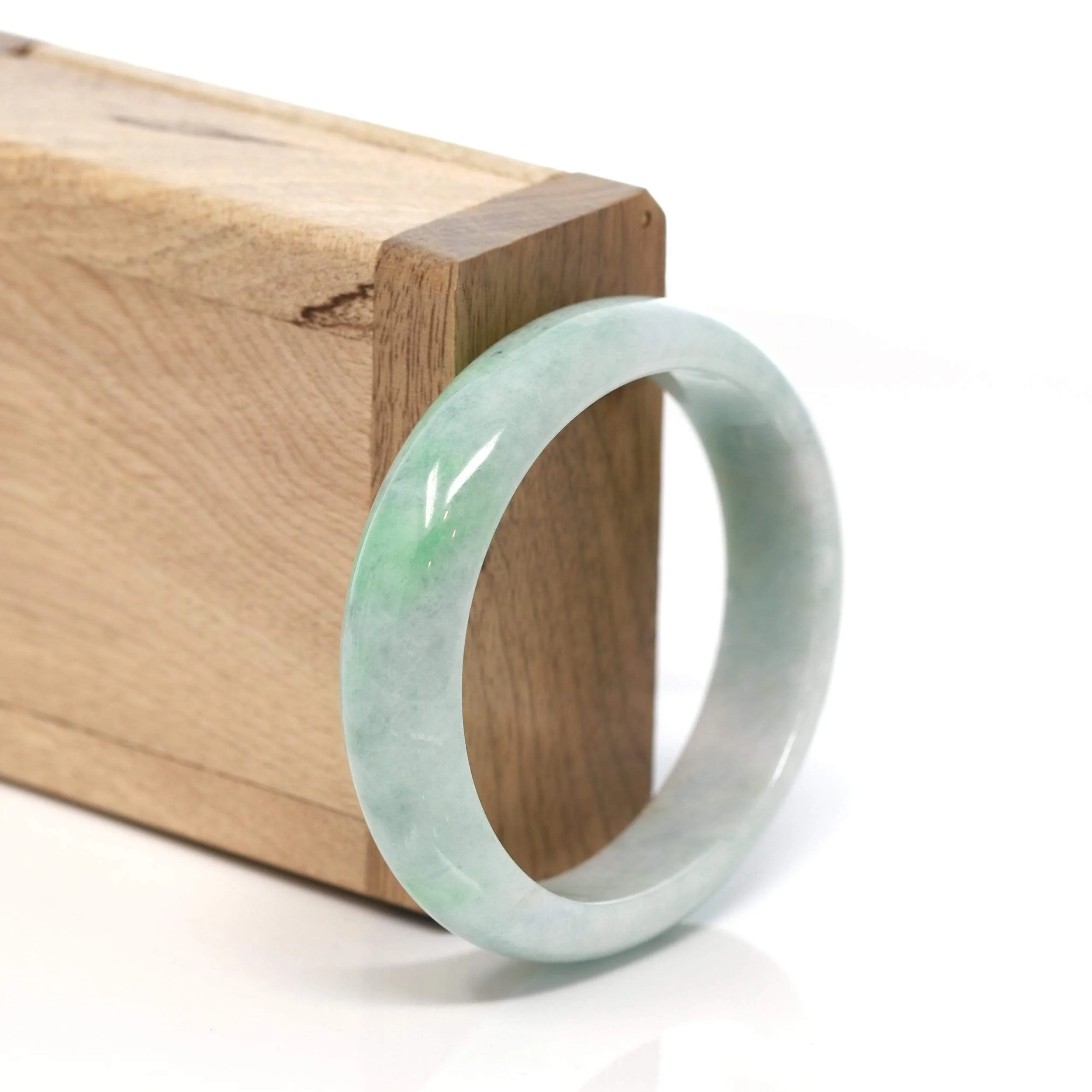 RealJade® "Classic Bangle" Genuine Burmese Green Jadeite Jade Bangle Bracelet (54.91 mm) #160