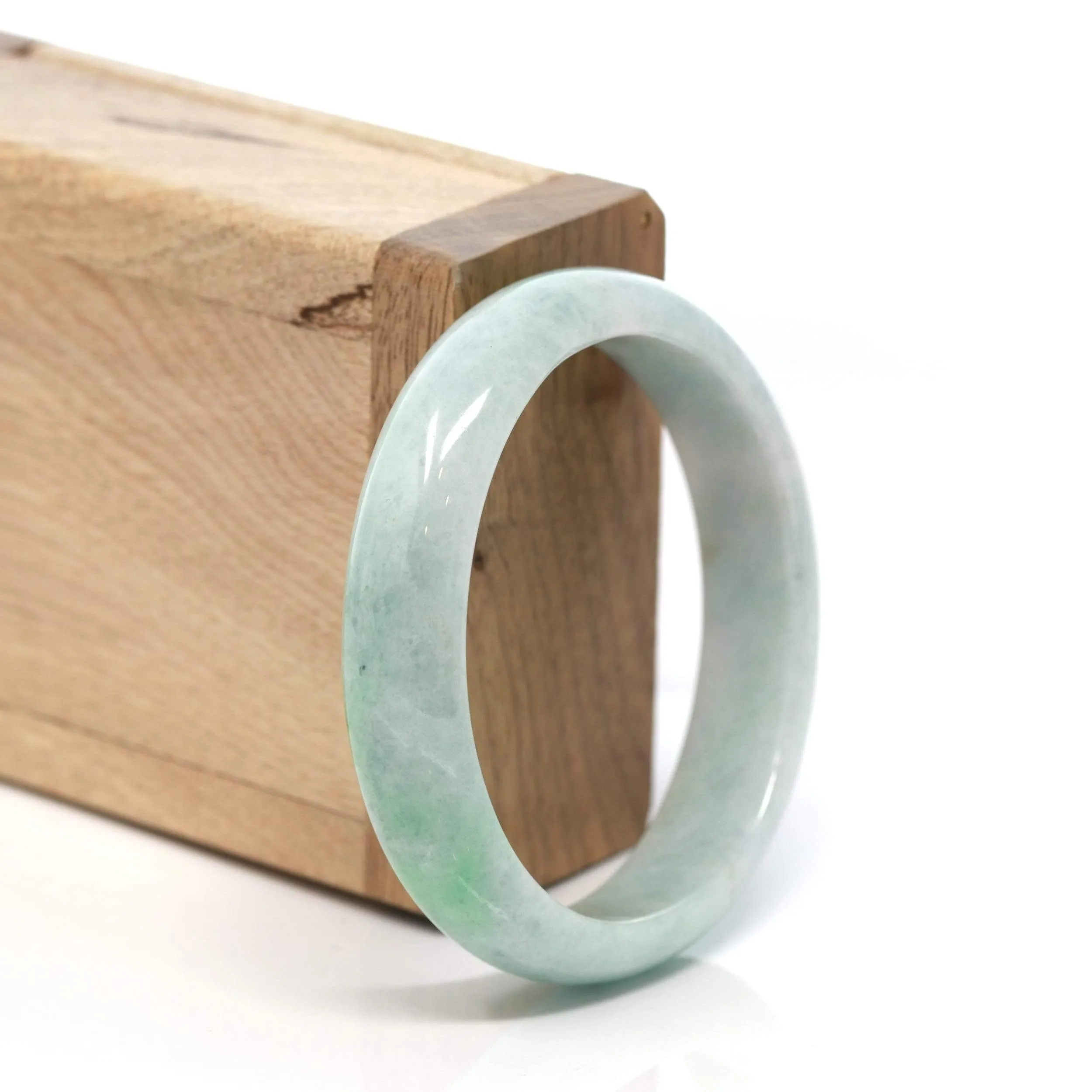 RealJade® "Classic Bangle" Genuine Burmese Green Jadeite Jade Bangle Bracelet (54.91 mm) #160