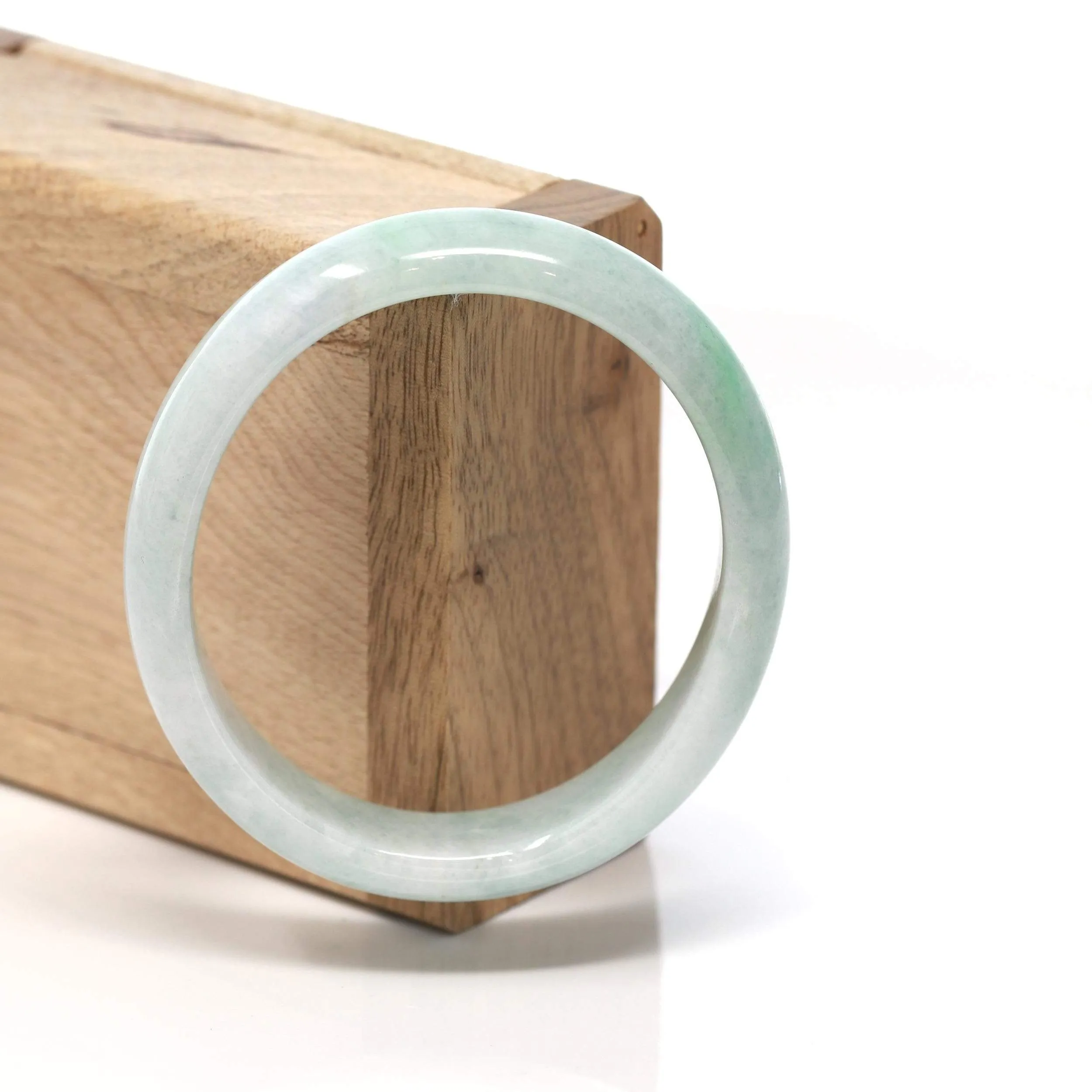 RealJade® "Classic Bangle" Genuine Burmese Green Jadeite Jade Bangle Bracelet (54.91 mm) #160