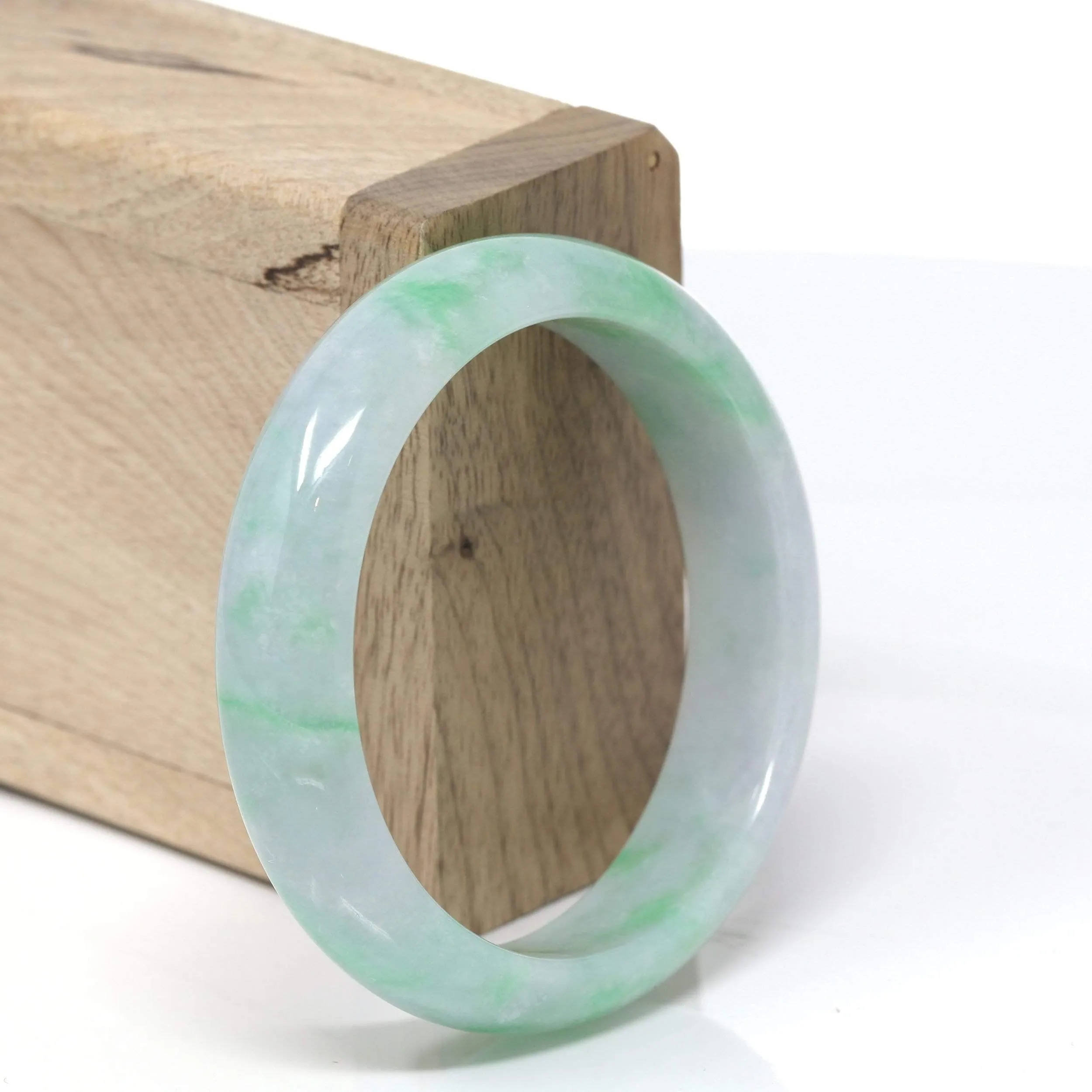 RealJade® "Classic Bangle" Genuine Burmese High Quality Jadeite Jade Bangle Bracelet (53.5mm)#147