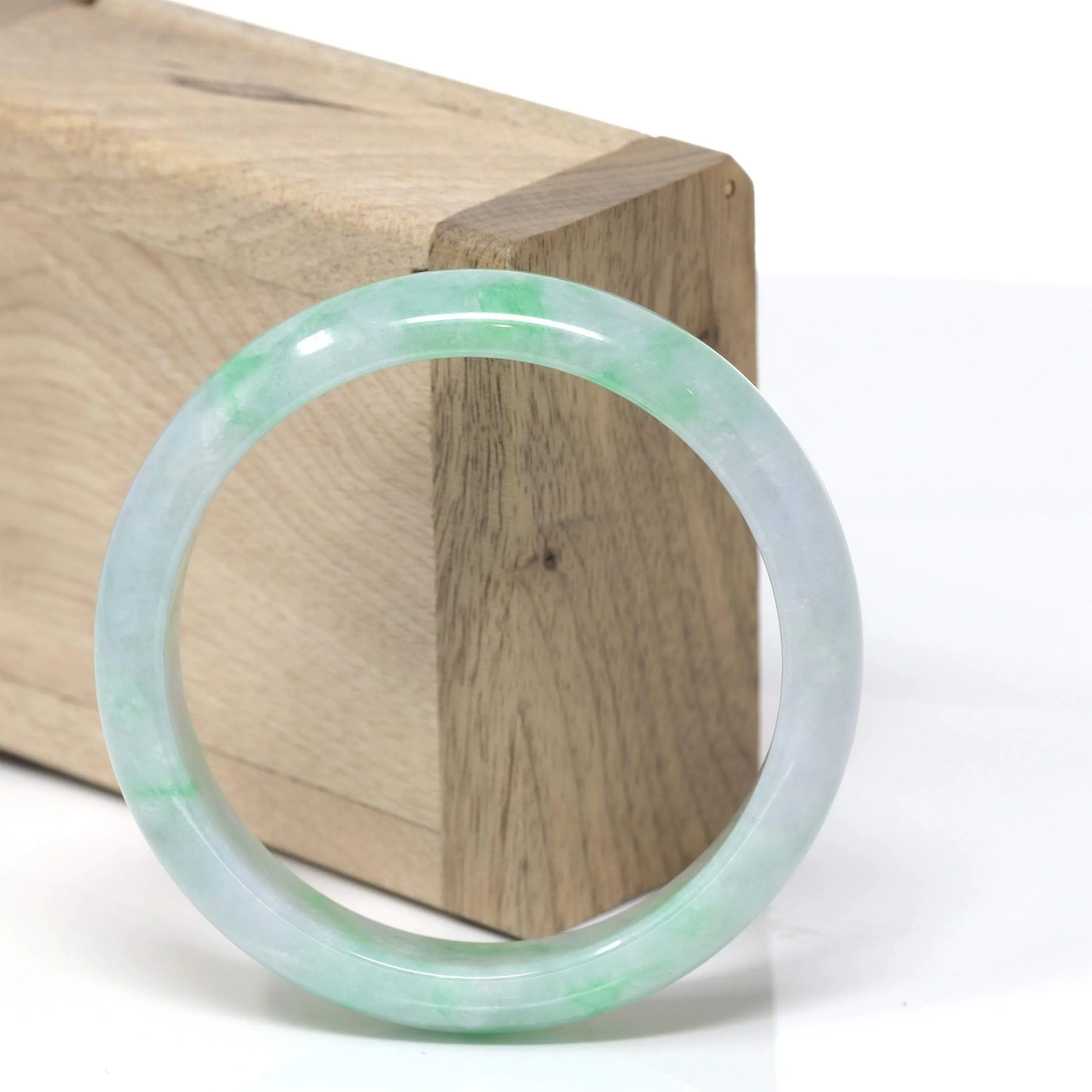 RealJade® "Classic Bangle" Genuine Burmese High Quality Jadeite Jade Bangle Bracelet (53.5mm)#147