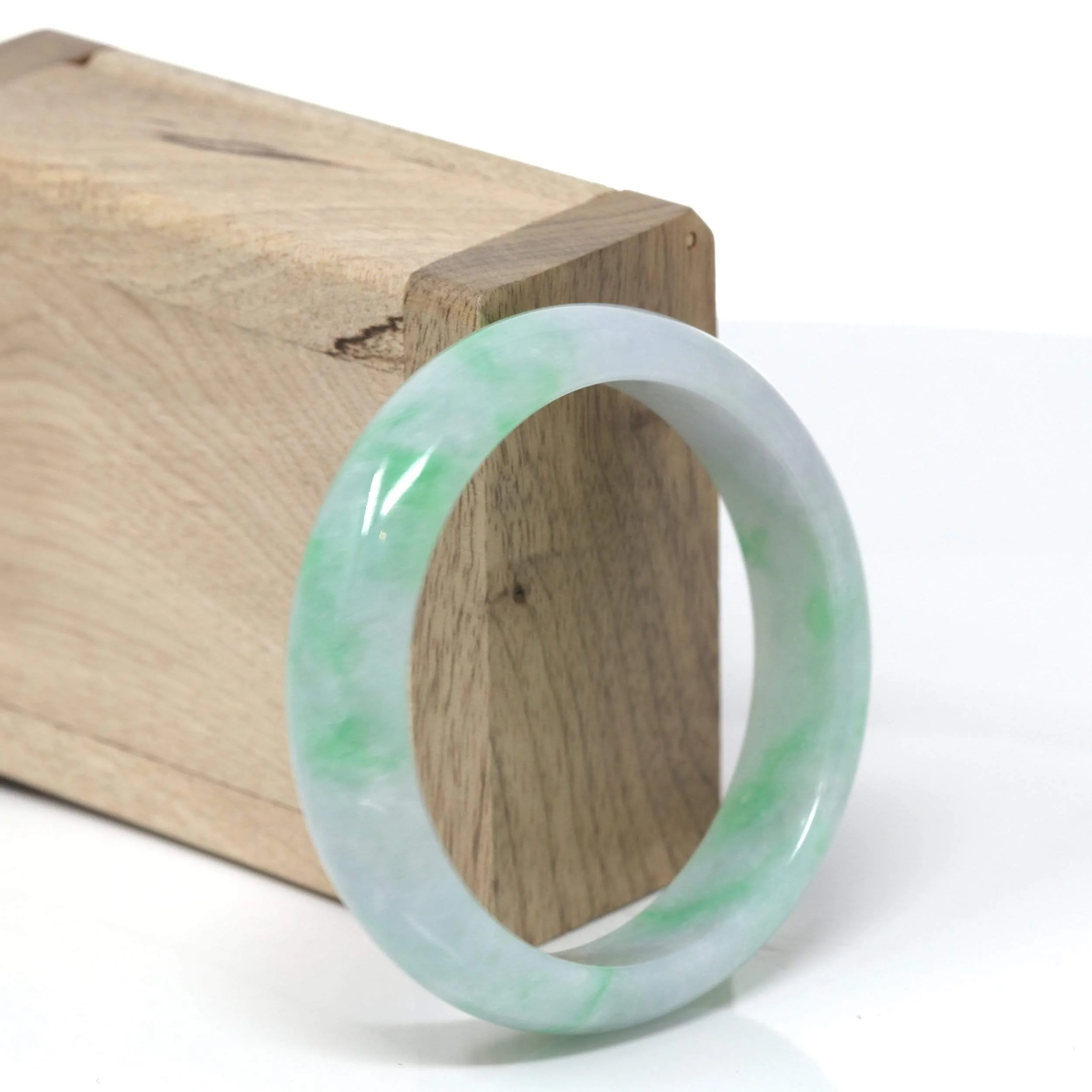 RealJade® "Classic Bangle" Genuine Burmese High Quality Jadeite Jade Bangle Bracelet (53.5mm)#147