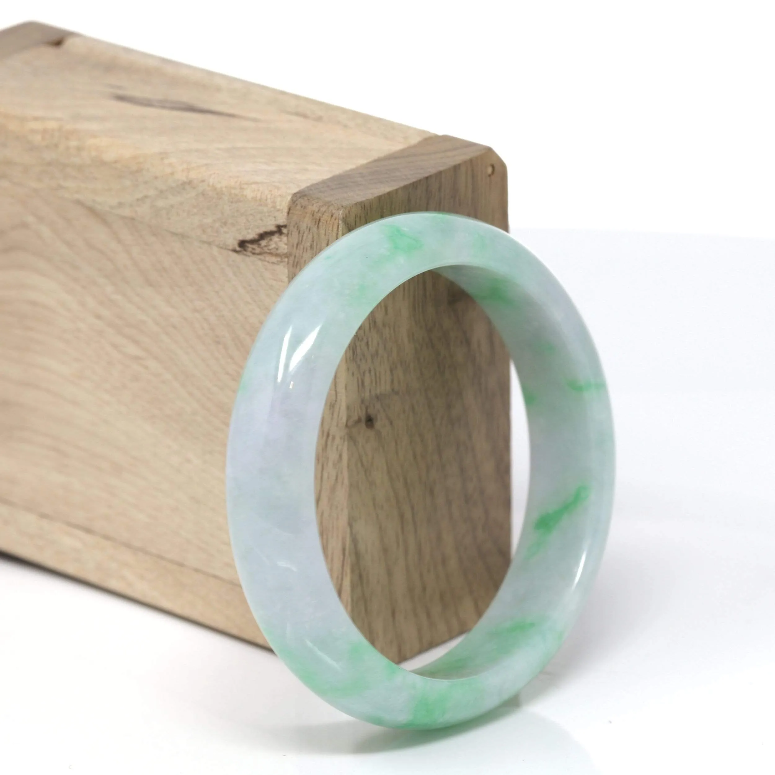 RealJade® "Classic Bangle" Genuine Burmese High Quality Jadeite Jade Bangle Bracelet (53.5mm)#147