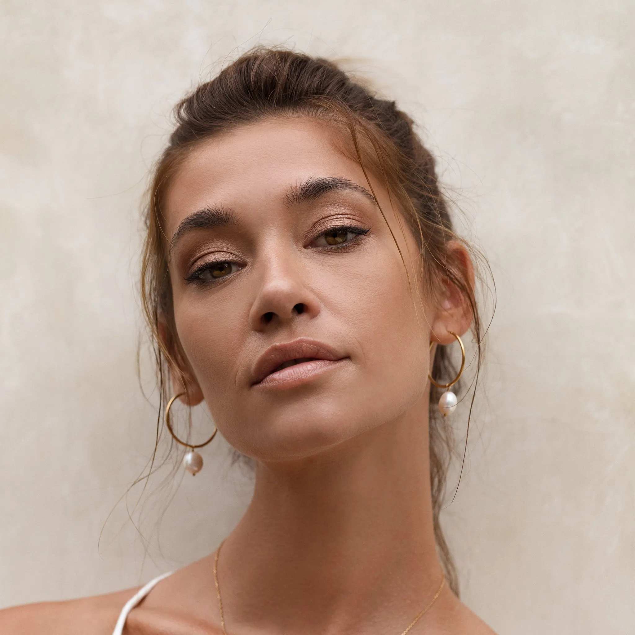 Rebecca Pearl Hoops Replacement Pearl (Gold Vermeil)