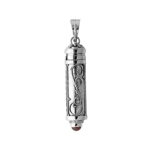Red Garnet Prayer Box - Pill Box - Perfume Pendant - Ashes Locket Pendant - 925 Sterling Silver