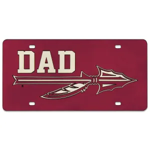 Rico Dad Spear Design Mirrored Acrylic License Plate - Garnet