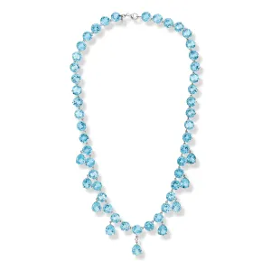 Rivière Poires Necklace White Gold - Blue Topaz