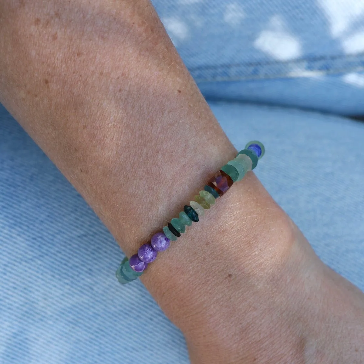 Roman Glass & Hessonite Garnet Bracelet