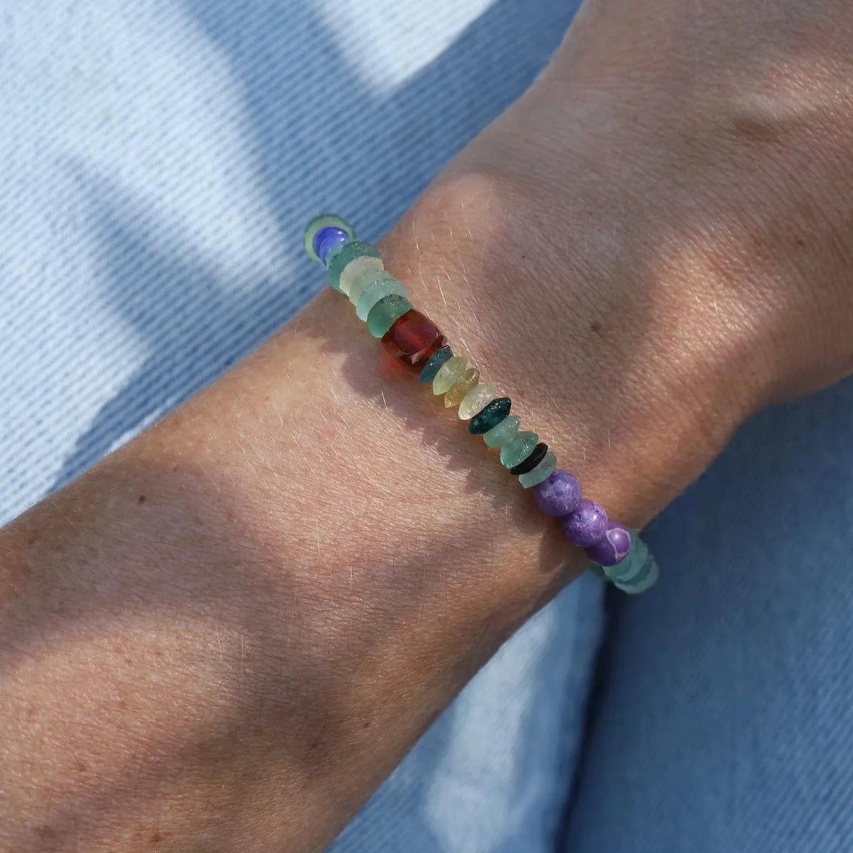 Roman Glass & Hessonite Garnet Bracelet