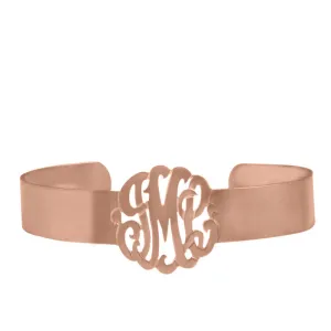 Rose Gold Monogram Cuff Bracelet by Purple Mermaid Designs