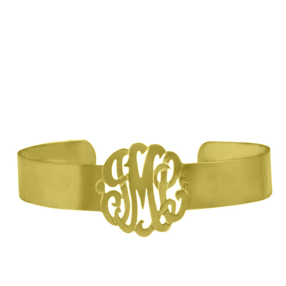 Rose Gold Monogram Cuff Bracelet by Purple Mermaid Designs