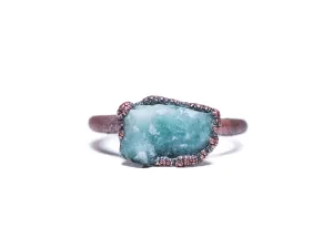 Rough emerald ring | Raw Emerald birthstone ring