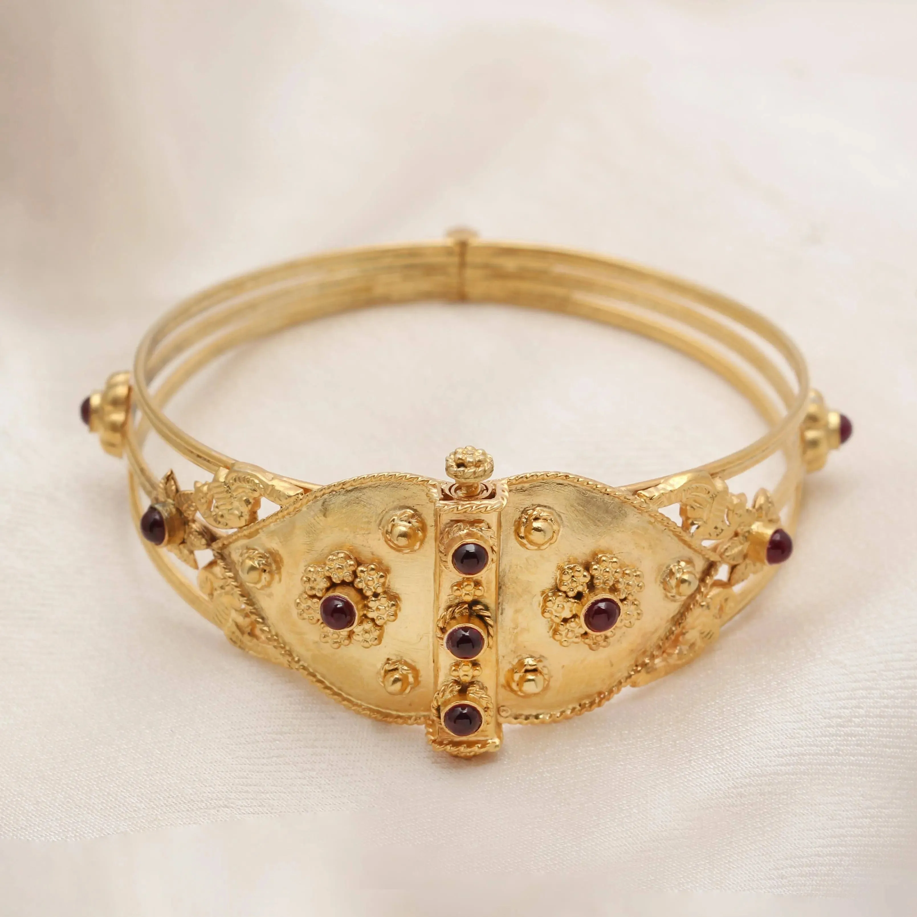 Silver gold plated traditional bangle