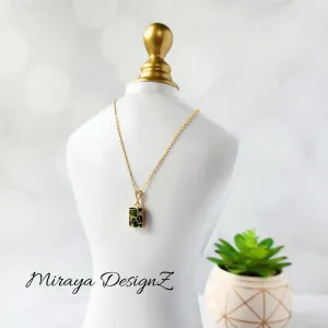 Small Rectangle Mojave Turquoise Necklace - MultiColor