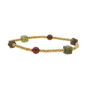 Smoky Quartz, African Green Garnet, and Hessonite Garnet