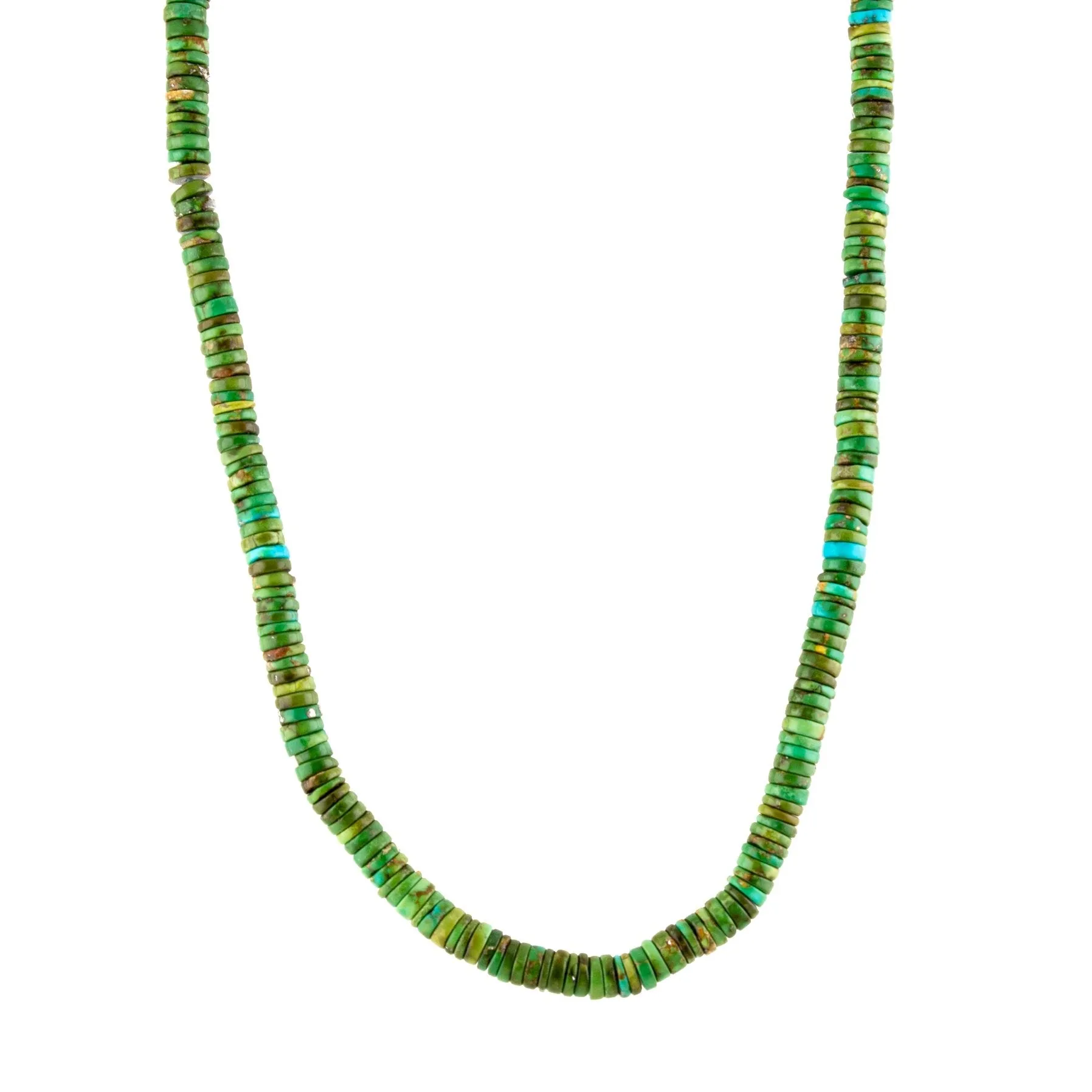Sonoran Gold Green Turquoise Heishi Necklace