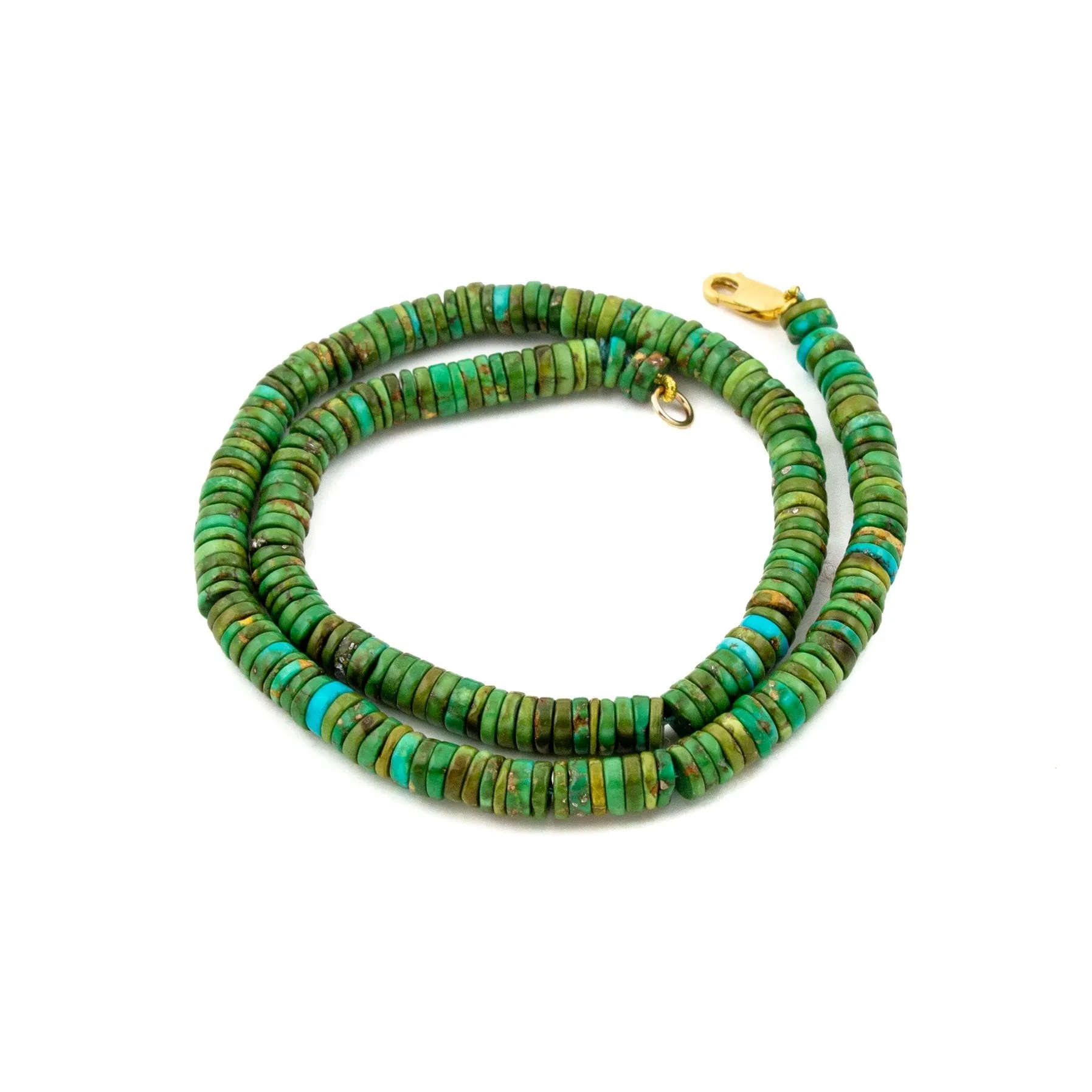 Sonoran Gold Green Turquoise Heishi Necklace