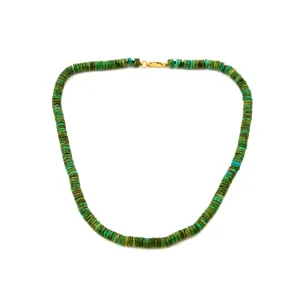 Sonoran Gold Green Turquoise Heishi Necklace