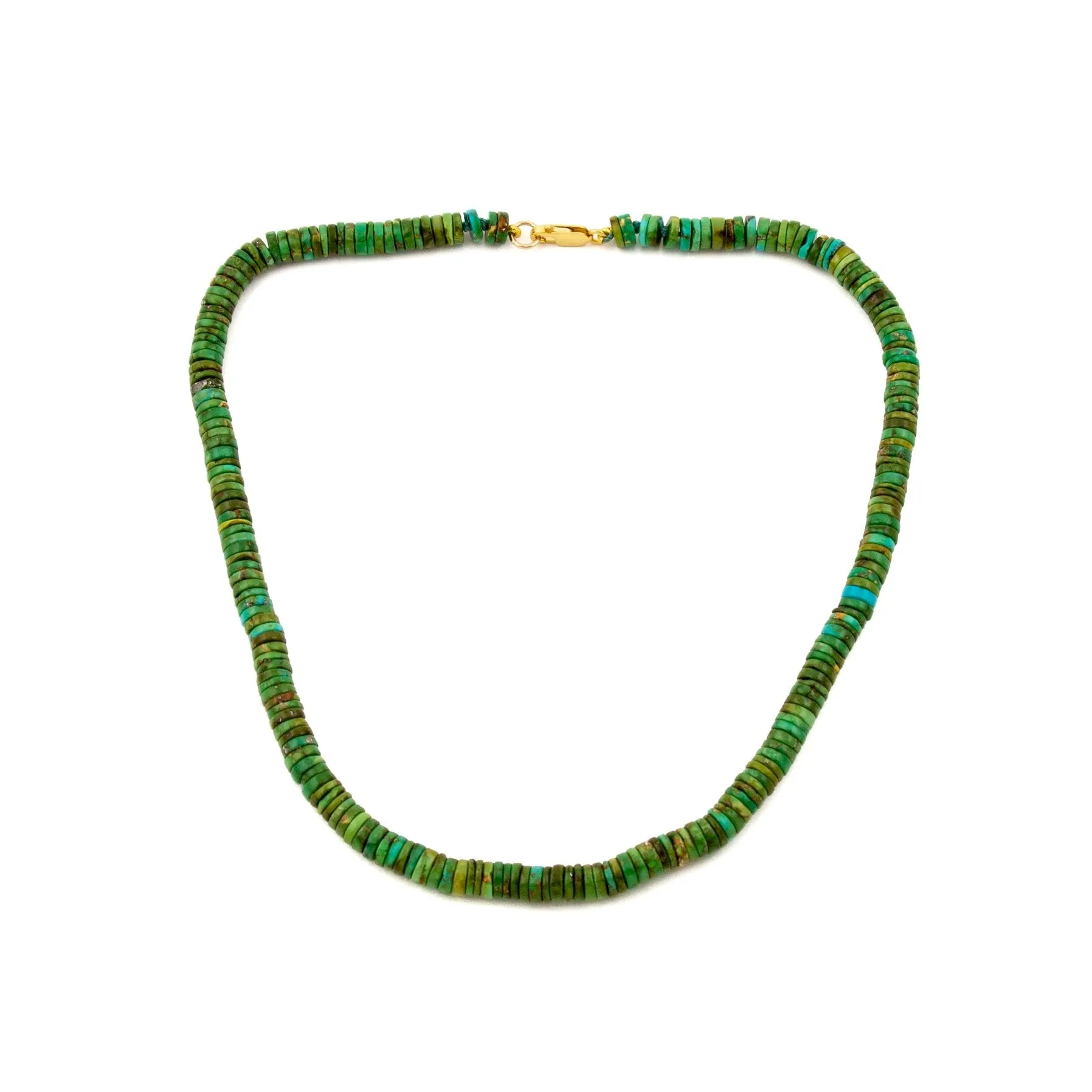 Sonoran Gold Green Turquoise Heishi Necklace